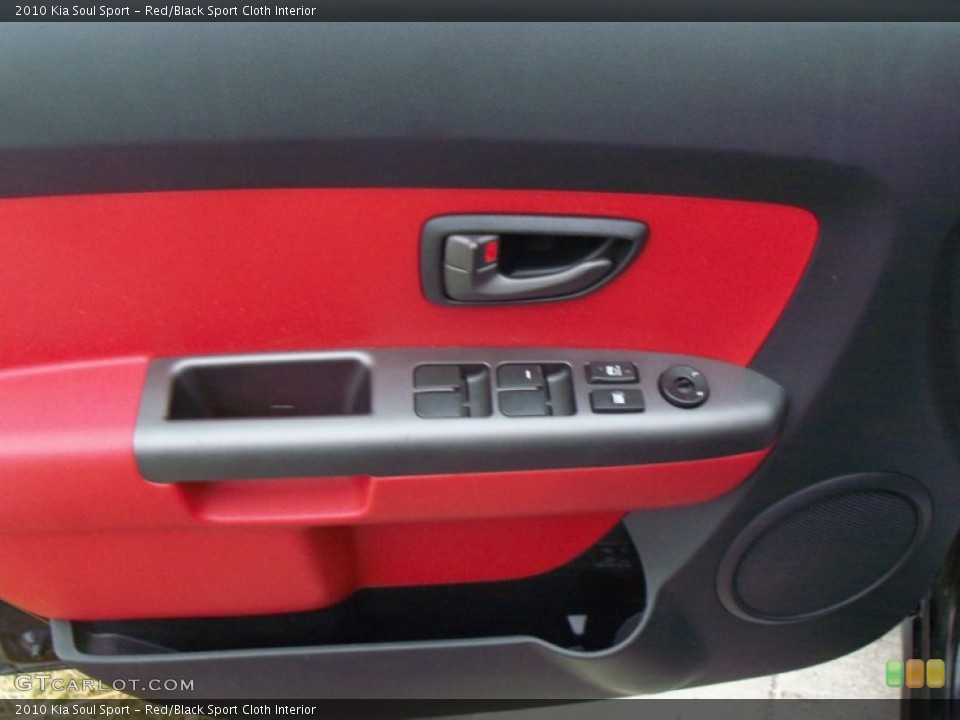 Red/Black Sport Cloth Interior Door Panel for the 2010 Kia Soul Sport #60107565
