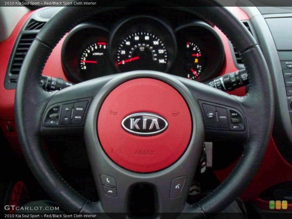 Red/Black Sport Cloth Interior Steering Wheel for the 2010 Kia Soul Sport #60107571