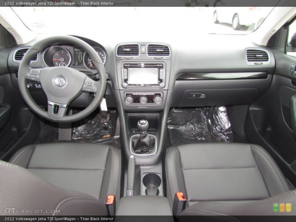 Titan Black Interior Dashboard for the 2012 Volkswagen Jetta TDI SportWagen #60114986