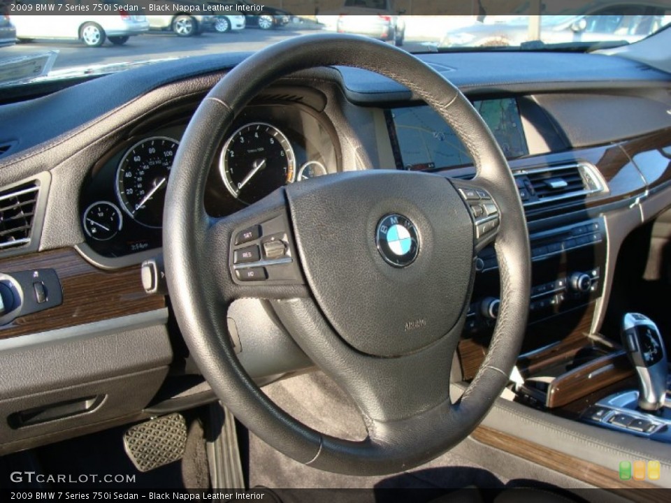 Black Nappa Leather Interior Steering Wheel for the 2009 BMW 7 Series 750i Sedan #60116636