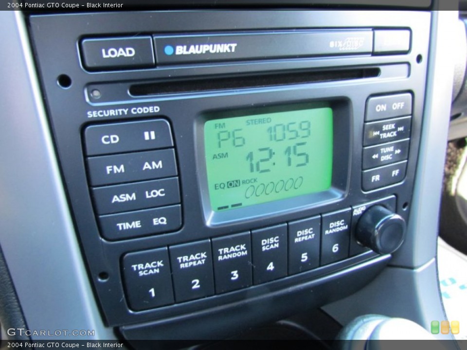 Black Interior Audio System for the 2004 Pontiac GTO Coupe #60116749