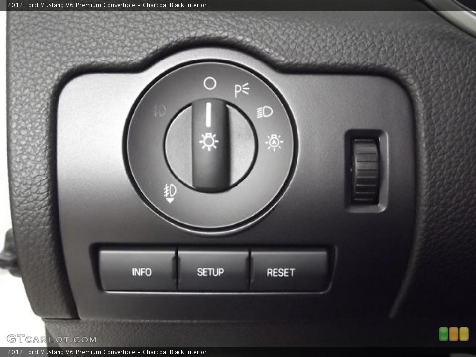 Charcoal Black Interior Controls for the 2012 Ford Mustang V6 Premium Convertible #60126795