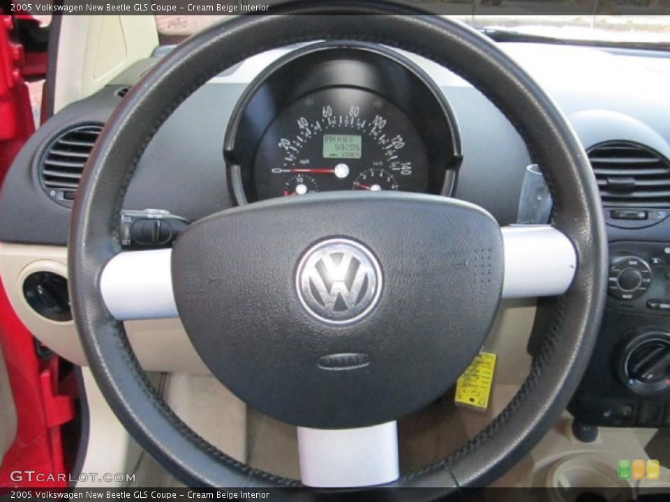 Cream Beige Interior Steering Wheel for the 2005 Volkswagen New Beetle GLS Coupe #60134109