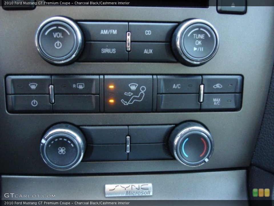 Charcoal Black/Cashmere Interior Controls for the 2010 Ford Mustang GT Premium Coupe #60141980