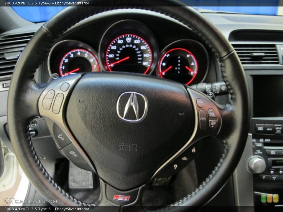 Ebony/Silver Interior Steering Wheel for the 2008 Acura TL 3.5 Type-S #60146256