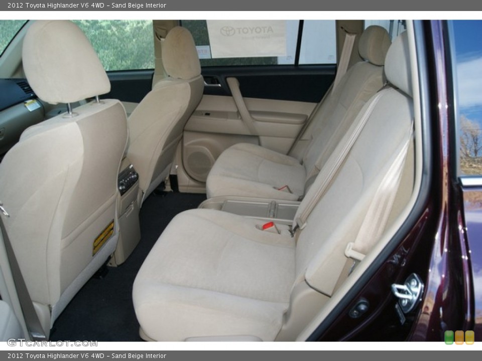 Sand Beige Interior Rear Seat for the 2012 Toyota Highlander V6 4WD #60151911