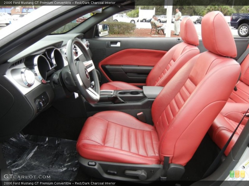 Red/Dark Charcoal Interior Front Seat for the 2006 Ford Mustang GT Premium Convertible #60158748