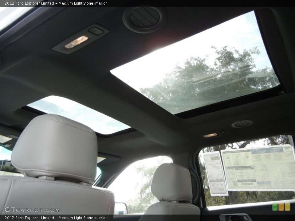Medium Light Stone Interior Sunroof for the 2012 Ford Explorer Limited #60161793
