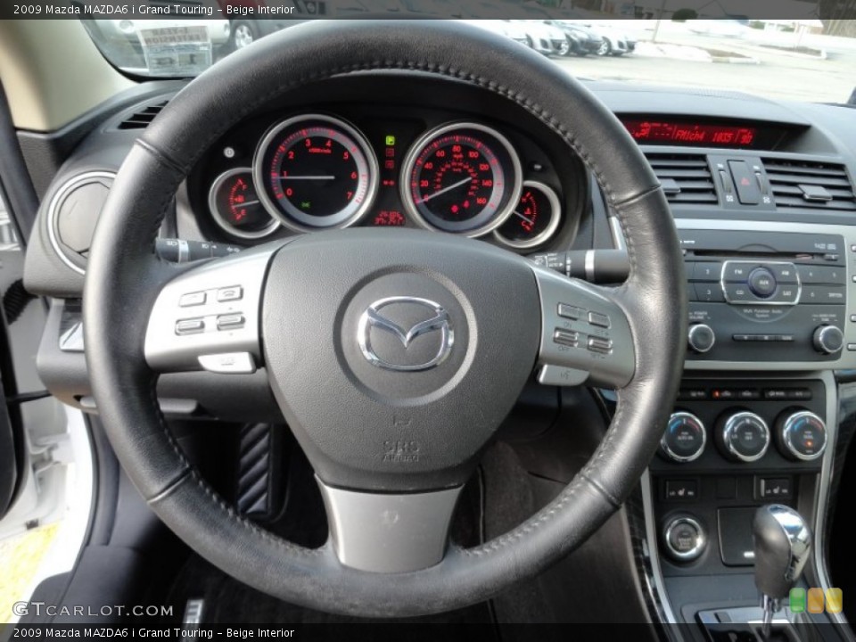 Beige Interior Steering Wheel for the 2009 Mazda MAZDA6 i Grand Touring #60162729