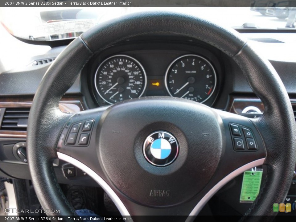 Terra/Black Dakota Leather Interior Steering Wheel for the 2007 BMW 3 Series 328xi Sedan #60166611