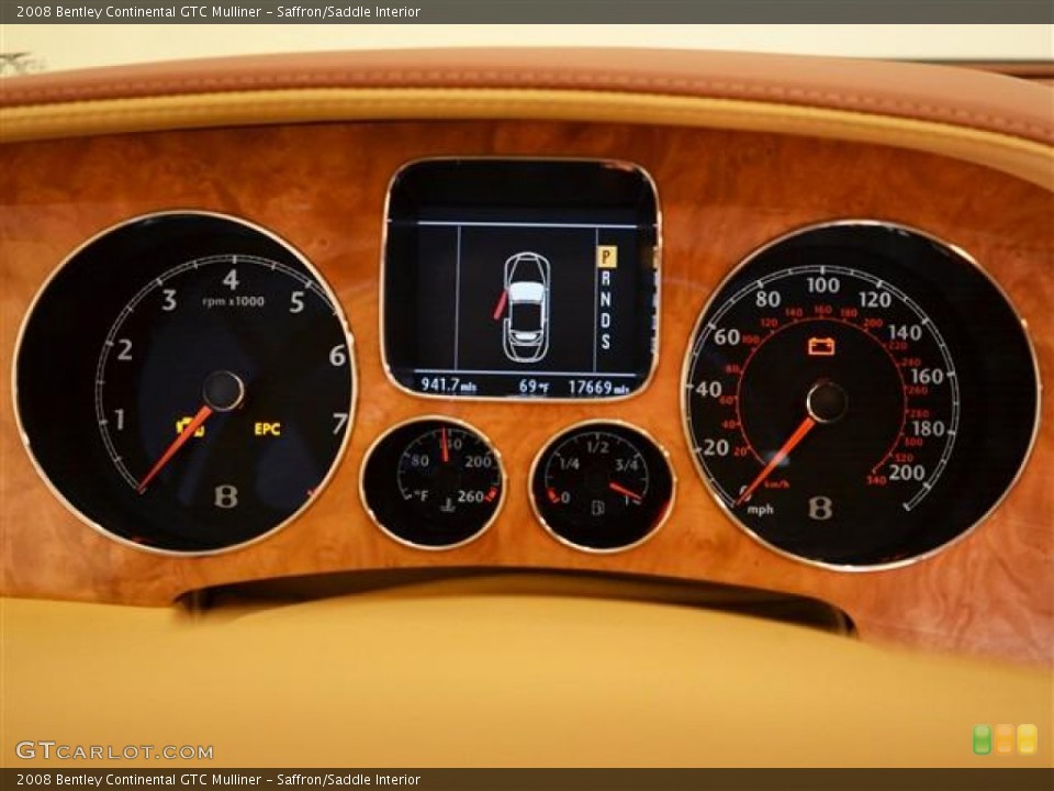 Saffron/Saddle Interior Gauges for the 2008 Bentley Continental GTC Mulliner #60166740