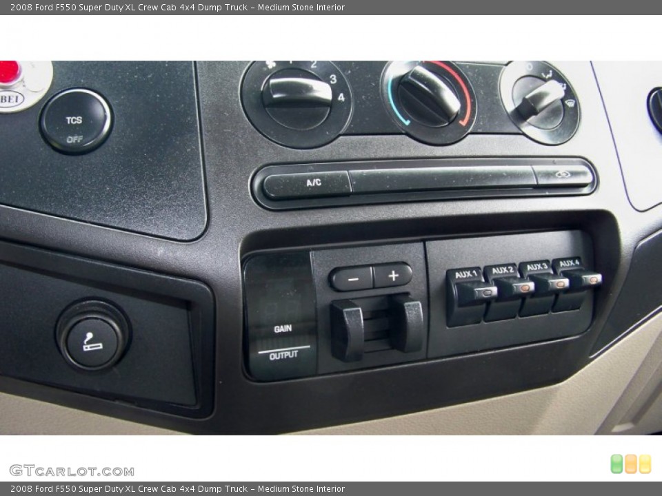 Medium Stone Interior Controls for the 2008 Ford F550 Super Duty XL Crew Cab 4x4 Dump Truck #60167289