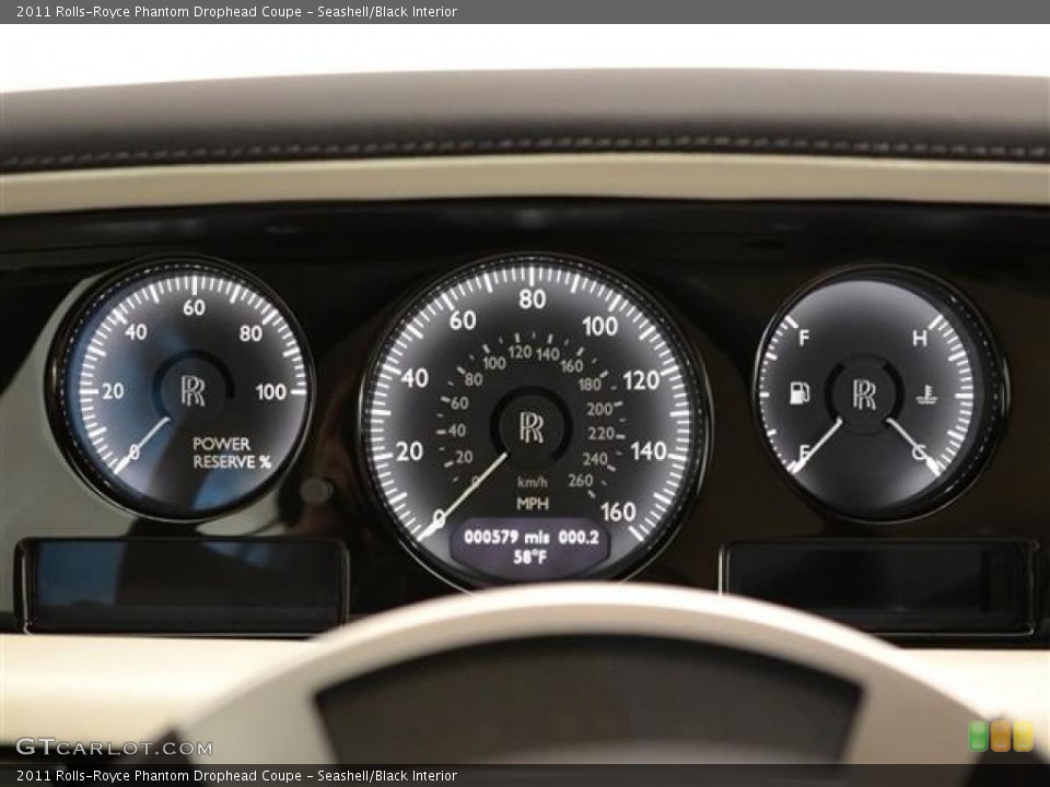 Seashell/Black Interior Gauges for the 2011 Rolls-Royce Phantom Drophead Coupe #60169089