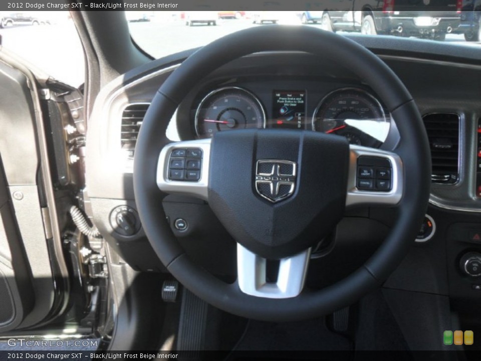 Black/Light Frost Beige Interior Steering Wheel for the 2012 Dodge Charger SXT #60173874