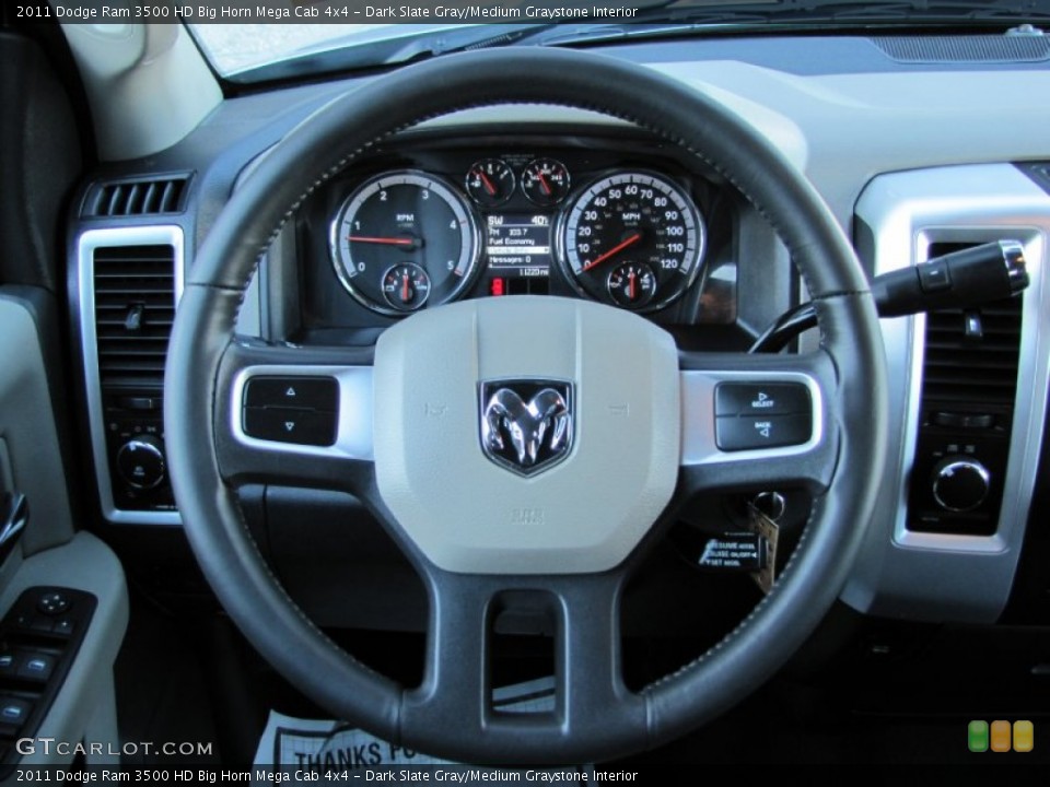 Dark Slate Gray/Medium Graystone Interior Steering Wheel for the 2011 Dodge Ram 3500 HD Big Horn Mega Cab 4x4 #60176397