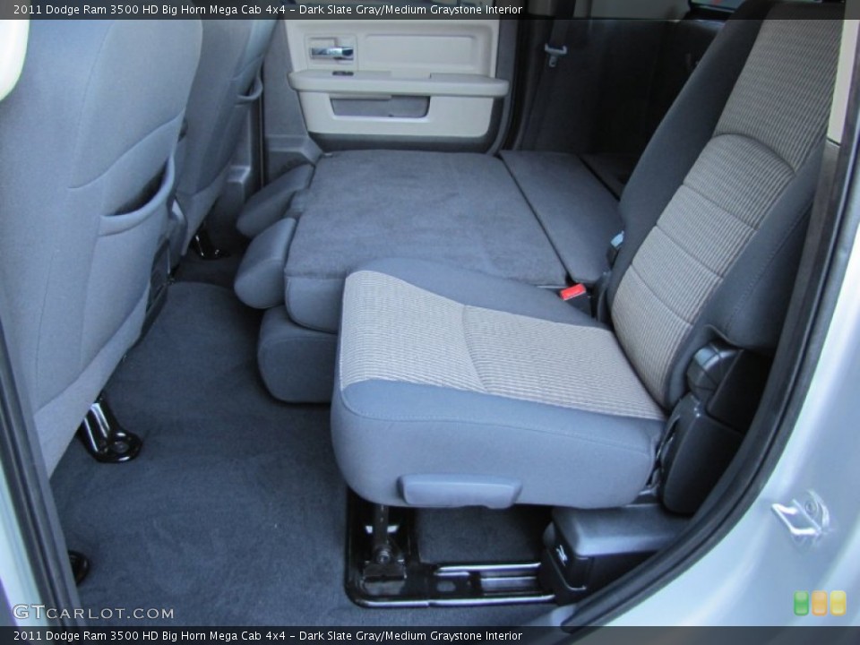 Dark Slate Gray/Medium Graystone Interior Rear Seat for the 2011 Dodge Ram 3500 HD Big Horn Mega Cab 4x4 #60176457