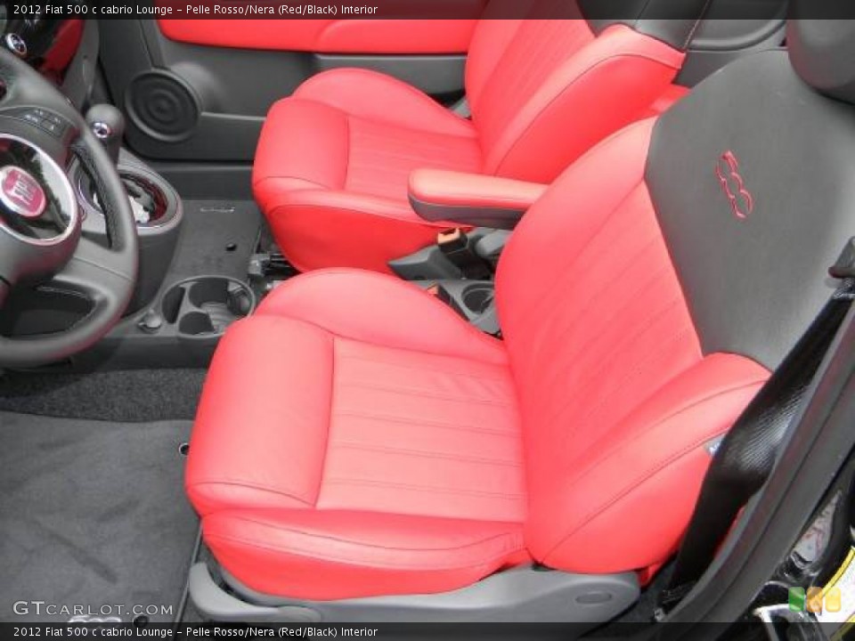 Pelle Rosso/Nera (Red/Black) Interior Photo for the 2012 Fiat 500 c cabrio Lounge #60190791