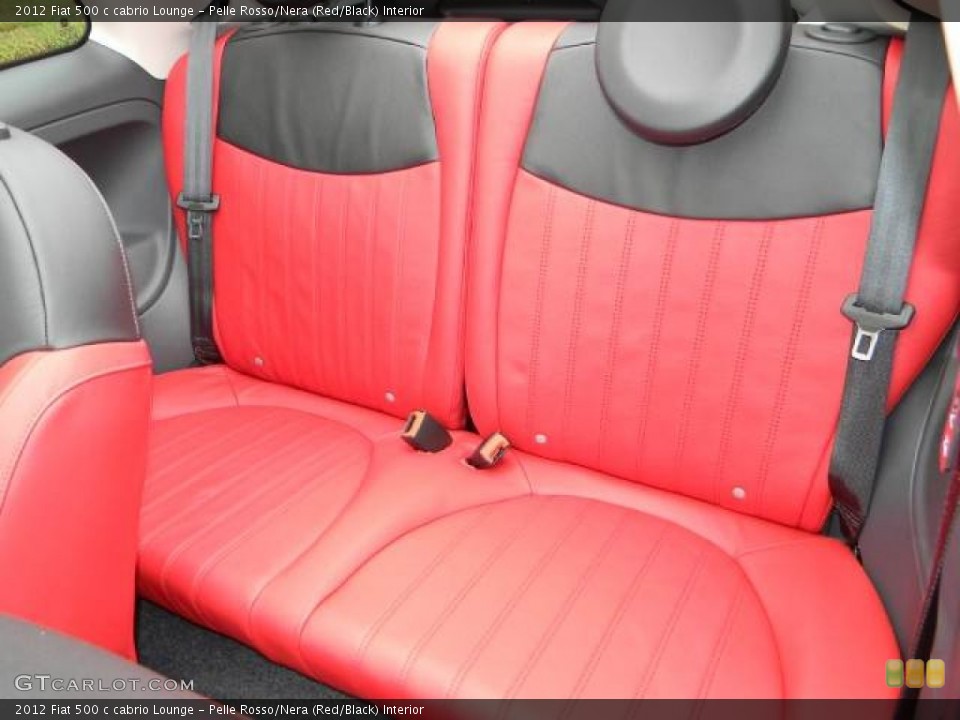 Pelle Rosso/Nera (Red/Black) Interior Rear Seat for the 2012 Fiat 500 c cabrio Lounge #60190800