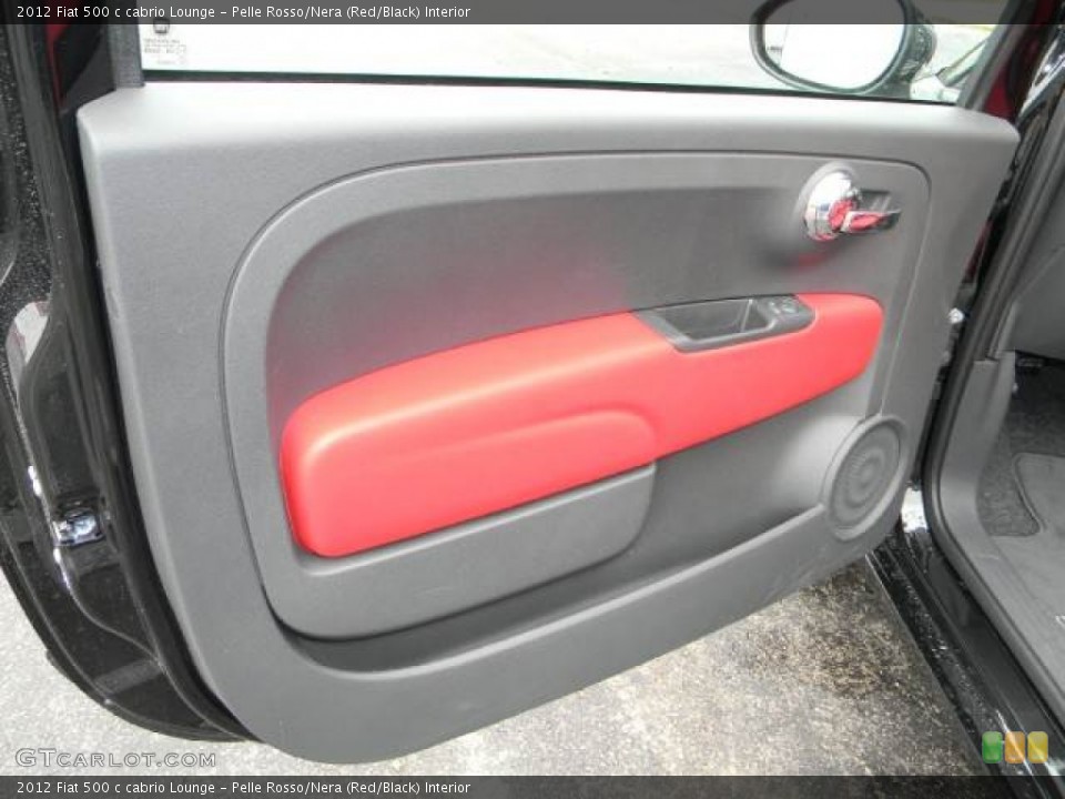 Pelle Rosso/Nera (Red/Black) Interior Door Panel for the 2012 Fiat 500 c cabrio Lounge #60190819