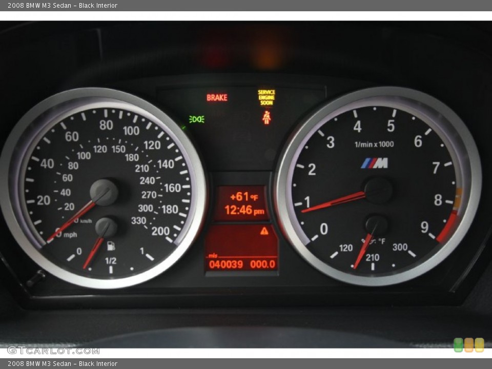 Black Interior Gauges for the 2008 BMW M3 Sedan #60190887