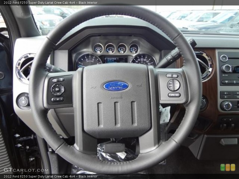 Black Interior Steering Wheel for the 2012 Ford F250 Super Duty Lariat Crew Cab 4x4 #60192993
