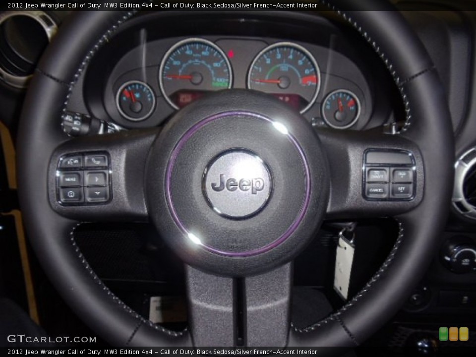 Call of Duty: Black Sedosa/Silver French-Accent Interior Steering Wheel for the 2012 Jeep Wrangler Call of Duty: MW3 Edition 4x4 #60198001