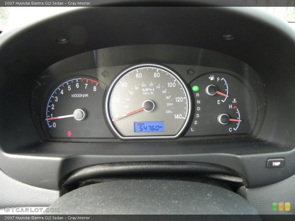 Gray Interior Gauges for the 2007 Hyundai Elantra GLS Sedan #60200734