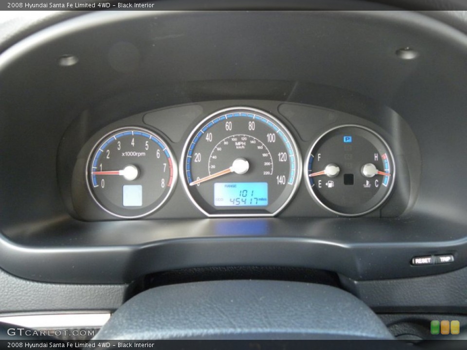 Black Interior Gauges for the 2008 Hyundai Santa Fe Limited 4WD #60201127