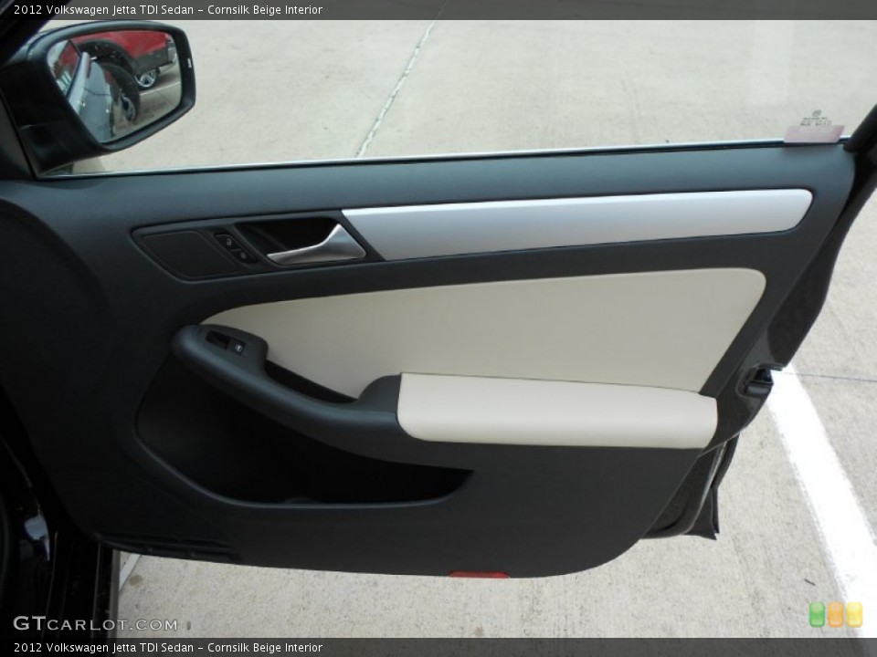 Cornsilk Beige Interior Door Panel for the 2012 Volkswagen Jetta TDI Sedan #60201142