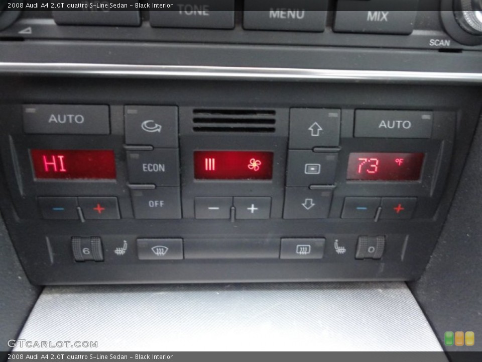 Black Interior Controls for the 2008 Audi A4 2.0T quattro S-Line Sedan #60201652