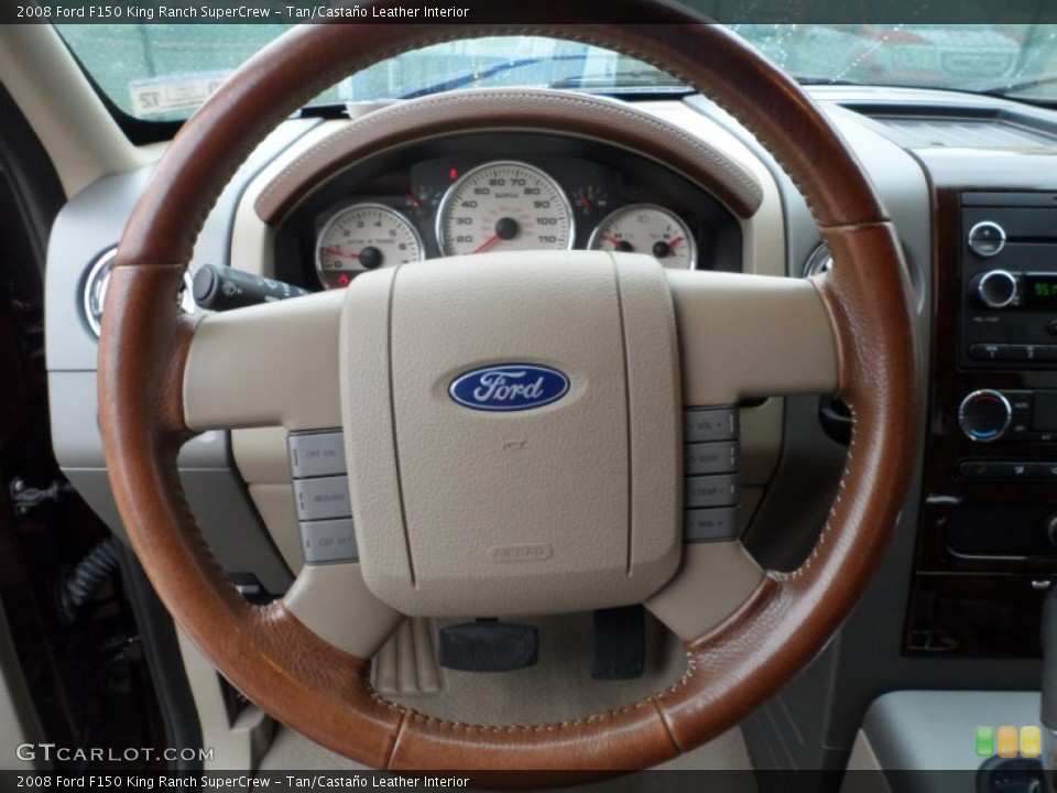 Tan/Castaño Leather Interior Steering Wheel for the 2008 Ford F150 King Ranch SuperCrew #60205237
