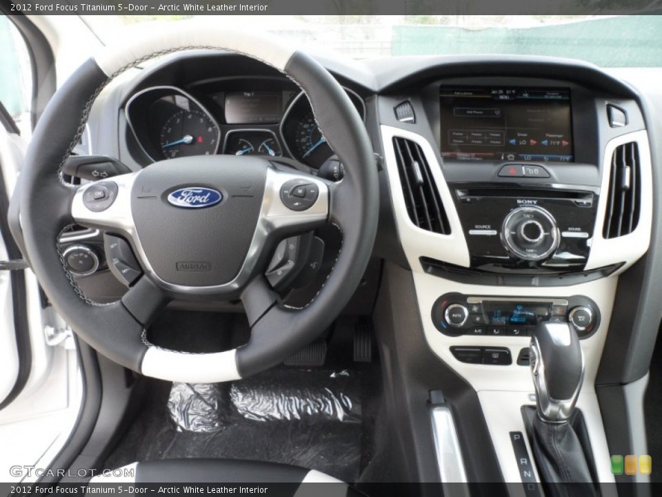 Arctic White Leather Interior Dashboard for the 2012 Ford Focus Titanium 5-Door #60207901