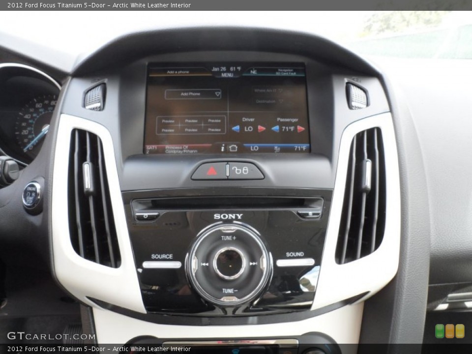 Arctic White Leather Interior Controls for the 2012 Ford Focus Titanium 5-Door #60207920