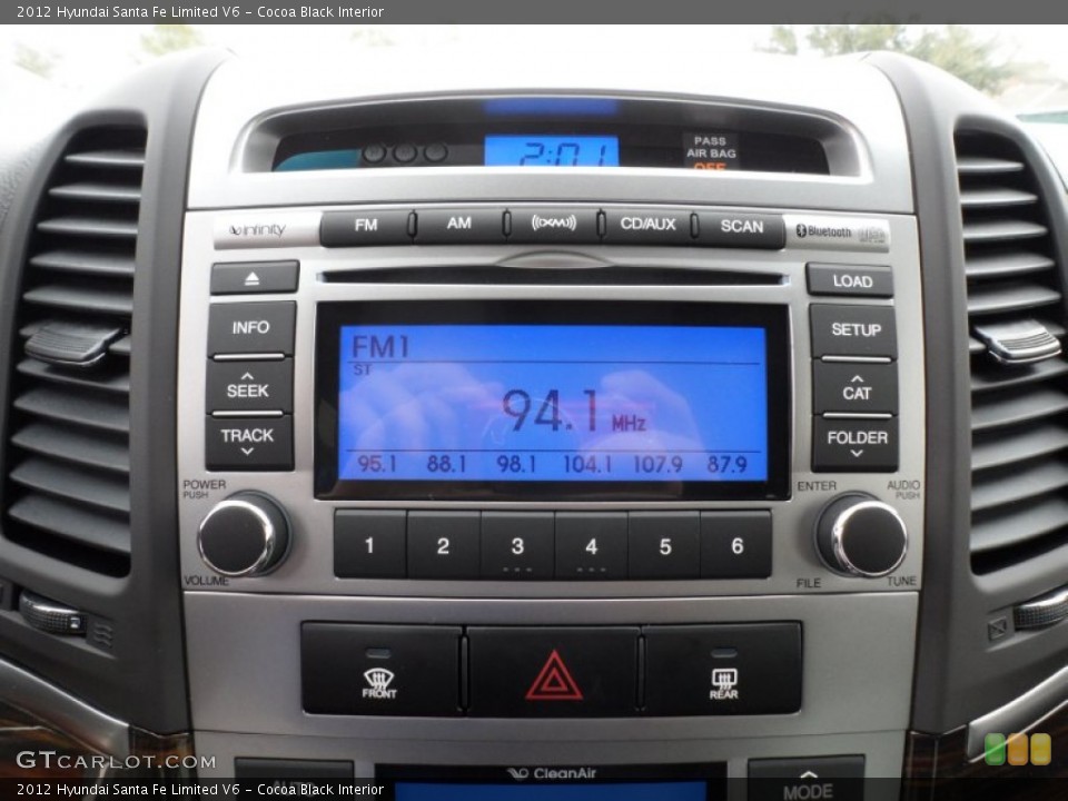 Cocoa Black Interior Audio System for the 2012 Hyundai Santa Fe Limited V6 #60210403