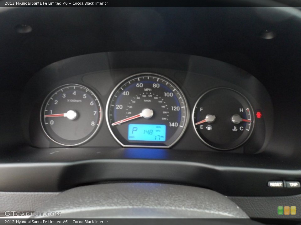 Cocoa Black Interior Gauges for the 2012 Hyundai Santa Fe Limited V6 #60210445