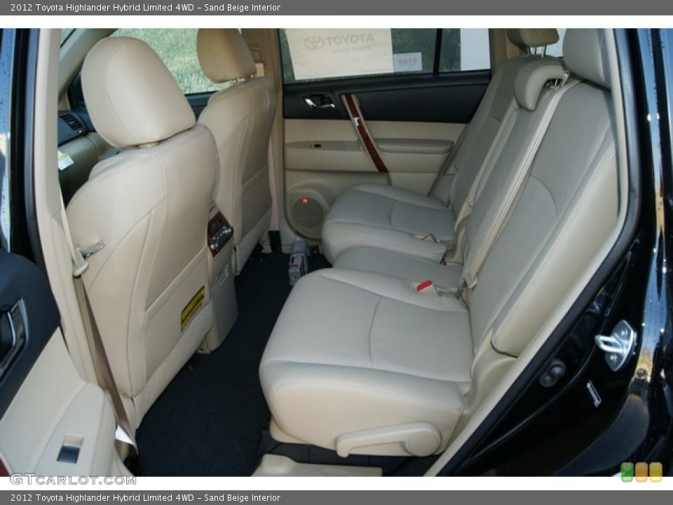Sand Beige Interior Rear Seat for the 2012 Toyota Highlander Hybrid Limited 4WD #60210649