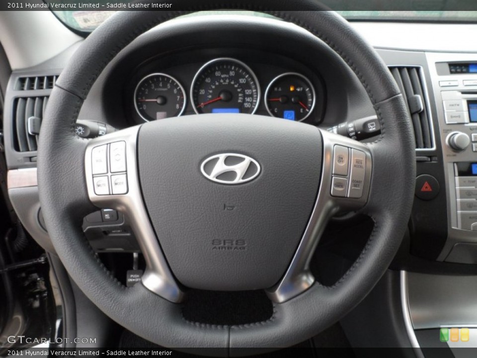 Saddle Leather Interior Steering Wheel for the 2011 Hyundai Veracruz Limited #60212149