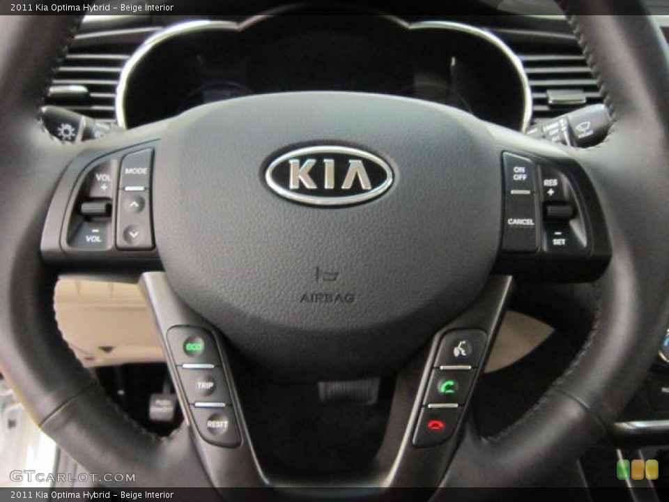 Beige Interior Steering Wheel for the 2011 Kia Optima Hybrid #60218557