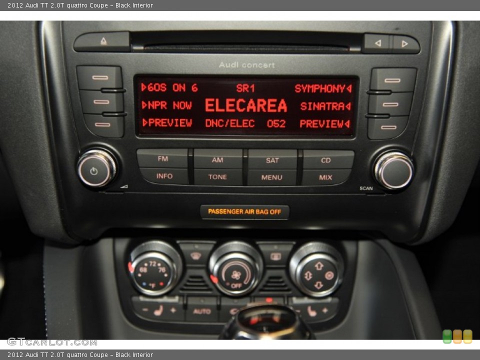 Black Interior Controls for the 2012 Audi TT 2.0T quattro Coupe #60245888