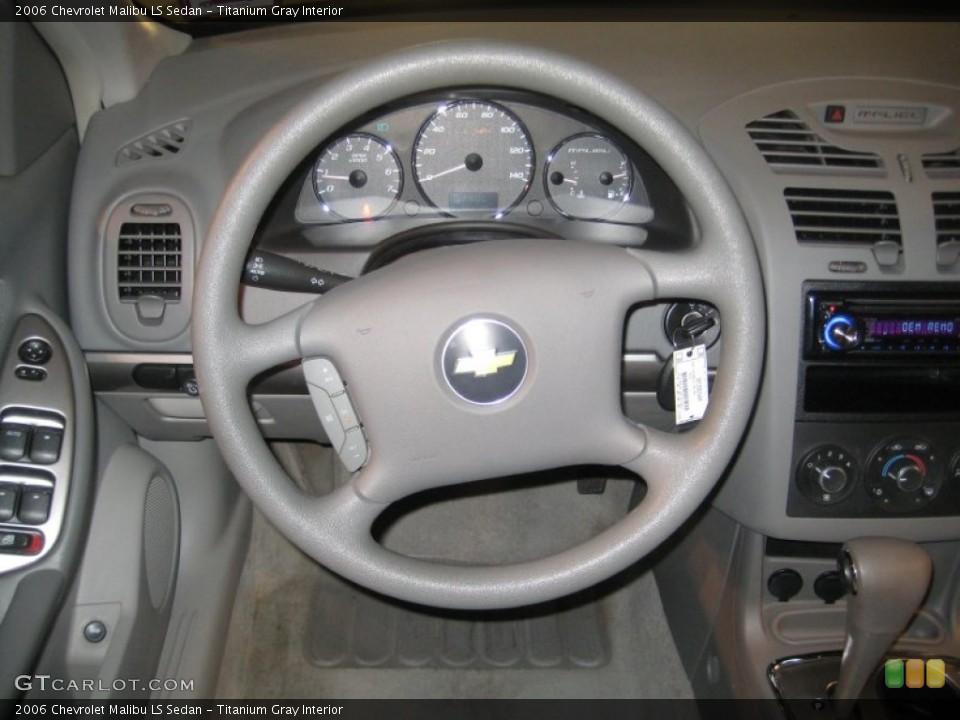 Titanium Gray Interior Steering Wheel for the 2006 Chevrolet Malibu LS Sedan #60247889