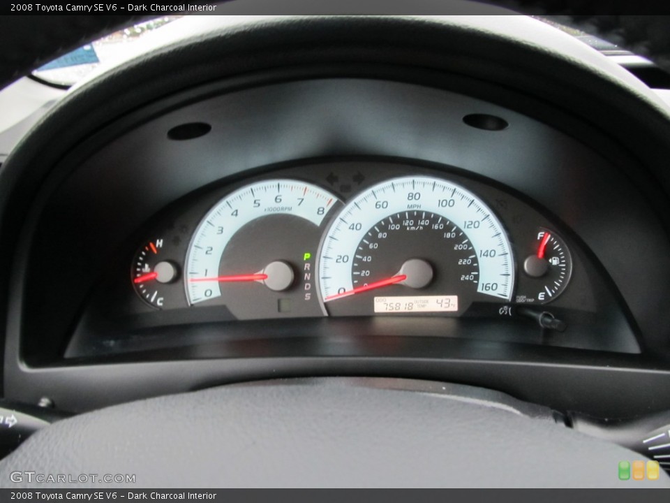 Dark Charcoal Interior Gauges for the 2008 Toyota Camry SE V6 #60252689