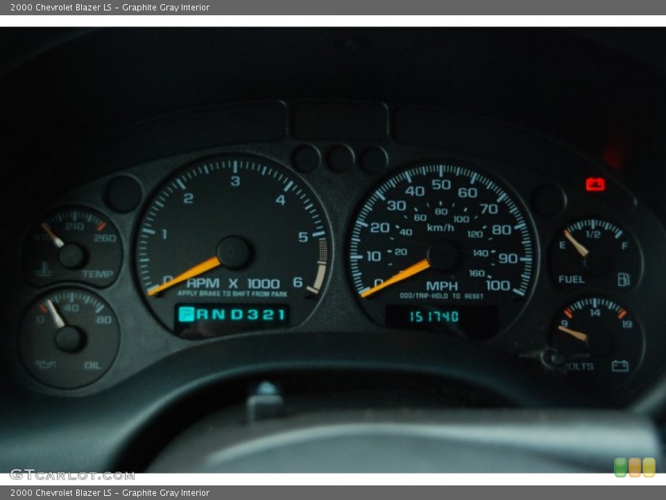 Graphite Gray Interior Gauges for the 2000 Chevrolet Blazer LS #60255354