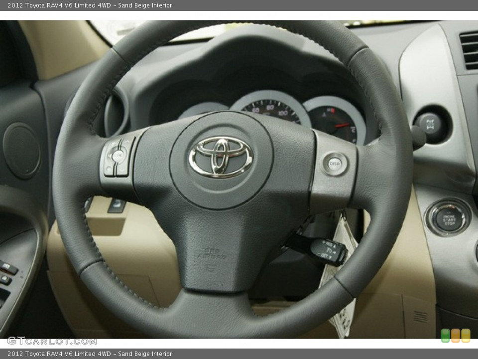 Sand Beige Interior Steering Wheel for the 2012 Toyota RAV4 V6 Limited 4WD #60259730