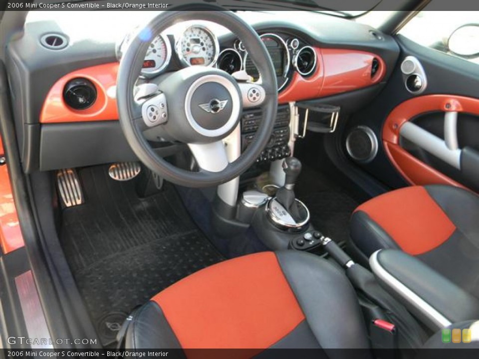 Black/Orange Interior Prime Interior for the 2006 Mini Cooper S Convertible #60261656