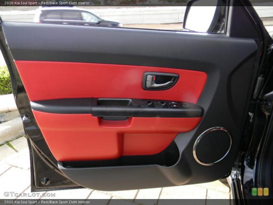 Red/Black Sport Cloth Interior Door Panel for the 2010 Kia Soul Sport #60264062