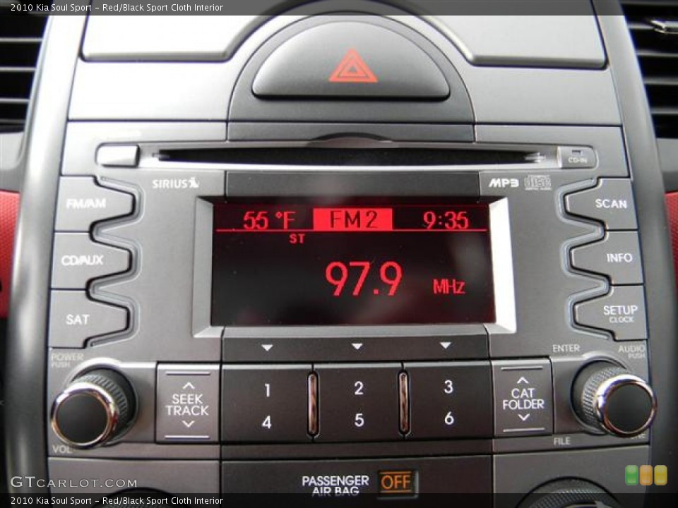 Red/Black Sport Cloth Interior Audio System for the 2010 Kia Soul Sport #60264134