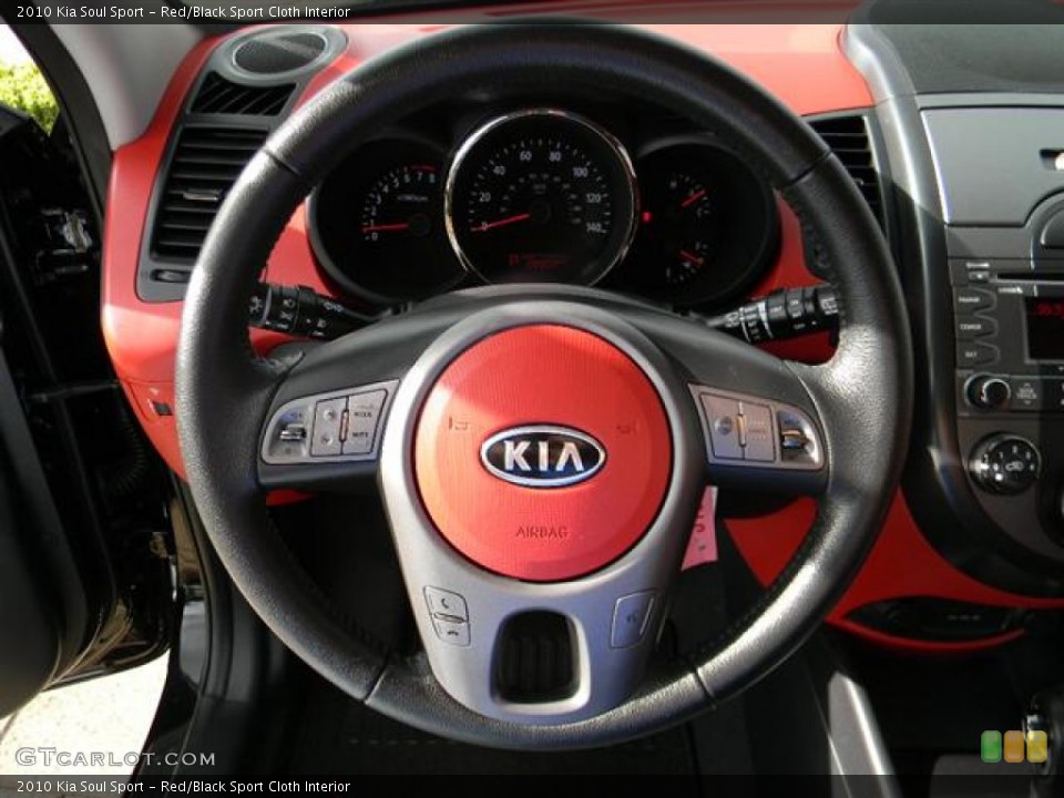 Red/Black Sport Cloth Interior Steering Wheel for the 2010 Kia Soul Sport #60264173
