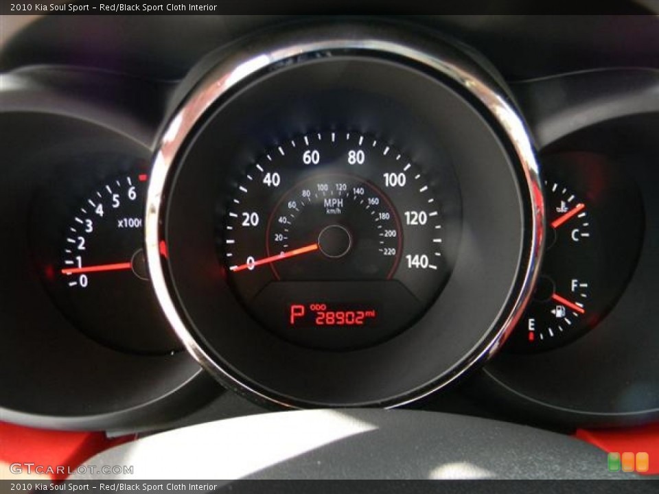 Red/Black Sport Cloth Interior Gauges for the 2010 Kia Soul Sport #60264179