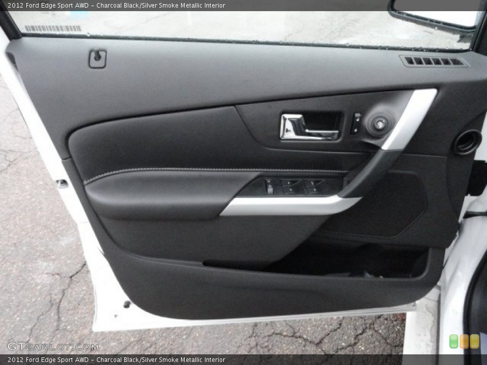 Charcoal Black/Silver Smoke Metallic Interior Door Panel for the 2012 Ford Edge Sport AWD #60264519