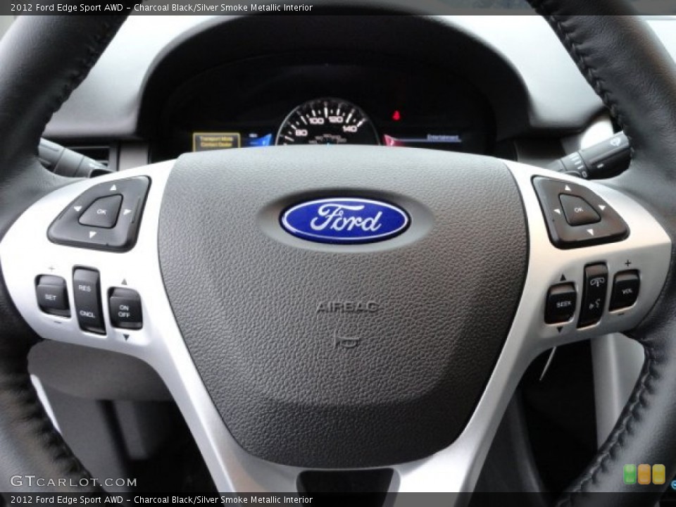 Charcoal Black/Silver Smoke Metallic Interior Steering Wheel for the 2012 Ford Edge Sport AWD #60264545
